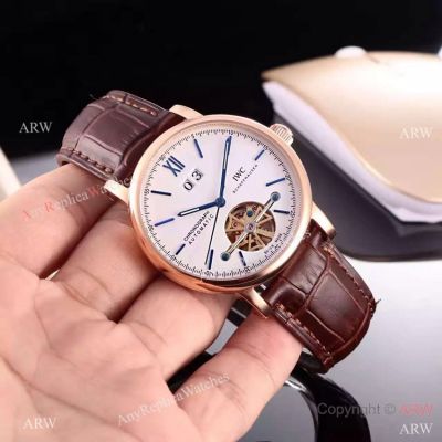 New Model IWC Schaffhausen Tourbillon Watch Rose  Gold Replica